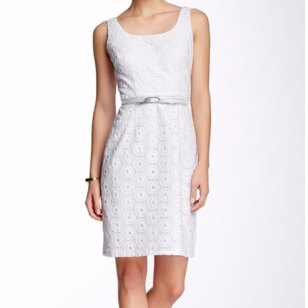 NWT ADRIANNA PAPELL White Lace Sleeveless Dress Size 14